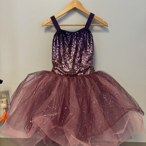 0824-35 Purple sequins tutu dress costume - Picture 1 of 3